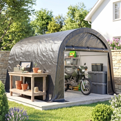 Outsunny 10' x 10' Outdoor Storage Tent, Heavy Duty and Waterproof Portable Shed for Bike, Motorcycle & Garden Tools
