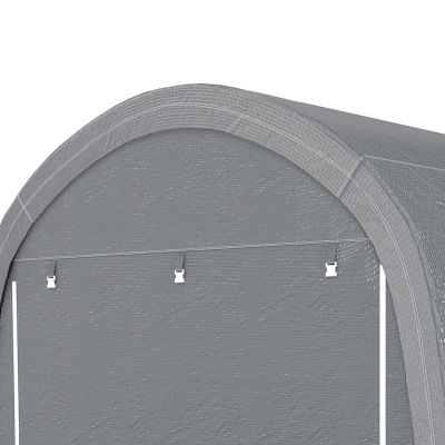 Outsunny 10' x 10' Outdoor Storage Tent, Heavy Duty and Waterproof Portable Shed for Bike, Motorcycle & Garden Tools, Light Grey