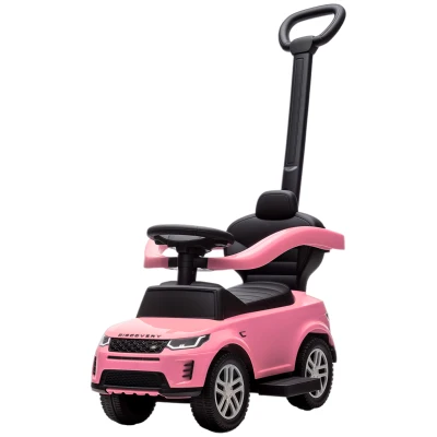 Qaba Land Rover Discovery Licensed 2-in-1 Ride On Push Car with Removable Parent Handle, Under-Seat Storage, Pink