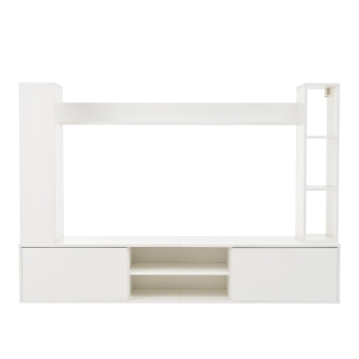 Stylish TV Wall Unit Set for TVs up to 80 Inches with Display Cabinets, Spacious Media TV Cabinet Set with 3 Doors, 71" L x 13.5" W x 48.5" H, White