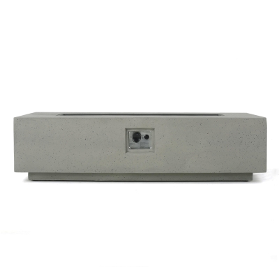 50,000 BTU Propane Fire Table with Powder-Coated Iron Frame, Smokeless Liquid Fireplace with Durable Construction, 56'' L x 26'' W x 15'' H, Light Gray