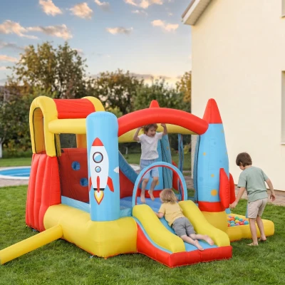 Outsunny Kids Inflatable Water Slide, 4-in-1 Bounce House