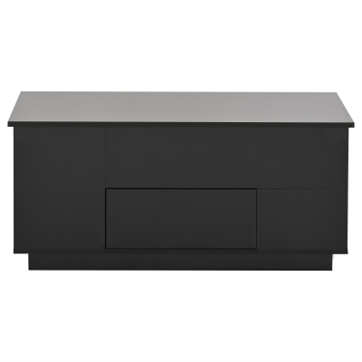 4-in-1 Coffee Table with Height-Adjustable Hydraulic Lift, Versatile Center Table with 2 Soft-Close Drawers, 39.5" L x 19.5" W x 23" H, Black