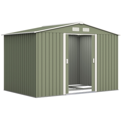 Abri de jardin Outsunny 2,74 m x 1,83 m, en métal, avec kit de fondati