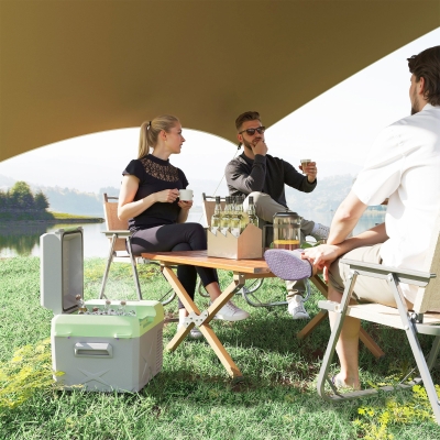 Outsunny 12 Volt Car Refrigerator, 12QT Car Fridge Electric Cooler, 12/24V DC and 110-240V AC, -4℉~68℉, Portable Refrigerator