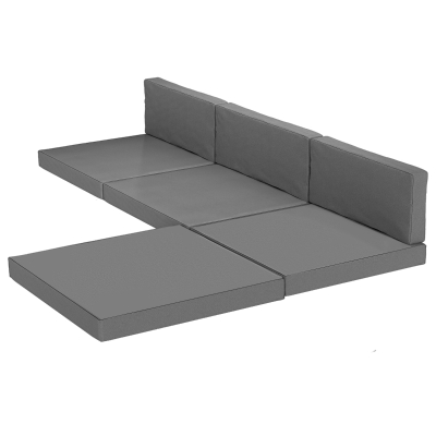Outsunny Patio Furniture Cushions Water-Repellent Outdoor Loveseat Cushion Removable Covers 23.6" x 23.6", Grey