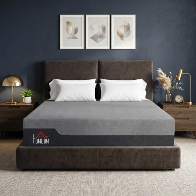 HOMCOM Queen Memory Foam Mattress 12" Gel Cooling, Made in USA