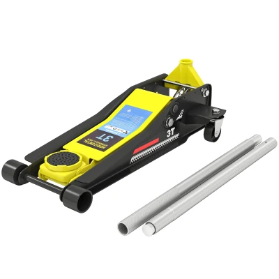 HOMCOM 3 Ton Hydraulic Low Profile Trolley Service Floor Jack Heavy Duty Car Jack with Dual Piston Pump, 3"-19.6" Lifting Range
