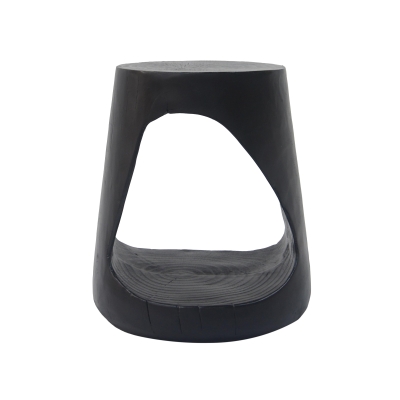 Hollow Side Table with Realistic Wood-Grain Texture, Pet-Friendly End Table with Weather-Resistant Composite, 14.5" L x 14.5" W x 16.5" H, Black
