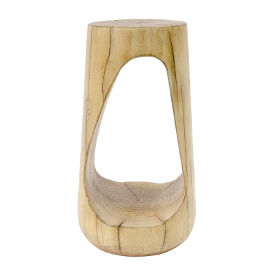 Modern End Table with Unique Wood Grain Texture and All-Weather Durability, Sturdy Side Table with 200 Lbs Capacity, 15" L x 15" W x 26.5" H, Natural
