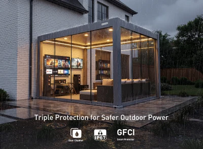 FlexPatio POWER+ PRO Gen 2 Motorized Pergola 16' x 32' Gray, LED, IP68