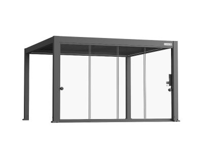 Flexpatio Glass Doors for Gen 2 Perogla - 13' Side Gray