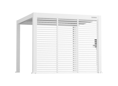 Flexpatio Privacy Shutter Wall, All-Aluminum 0–180° Adjustable — 10' Side White