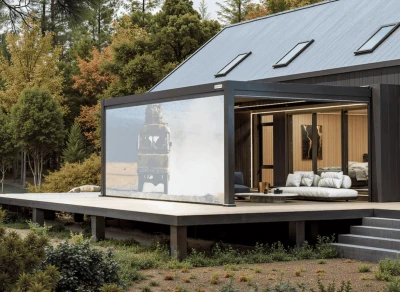 FlexPatio POWER+ Gen 2 Motorized Pergola 10'L x 10'W Gray w/ White Louvers
