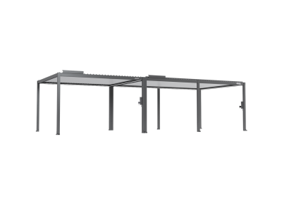 FlexPatio POWER+ Gen 2 Motorized Pergola 13'L x 33'W Gray with White Louvers