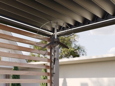 Flexpatio Pergola Post Fan 20" - IP56 Outdoor Post-Mounted, 3-Speed
