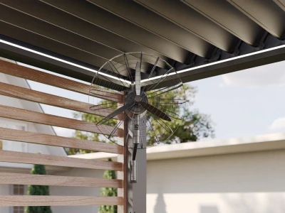 Flexpatio Pergola Post Fan 20" - IP56 Outdoor Post-Mounted, 3-Speed