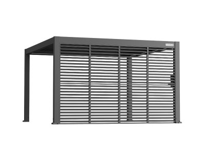 Flexpatio Privacy Shutter Walls - Adjustable Aluminum 13' Side Gray