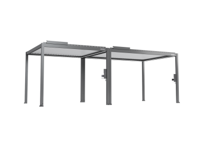 FlexPatio POWER+ Gen 2 Motorized Pergola 10'L x 23'W Gray w/ White Louvers