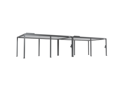 FlexPatio POWER+ Gen 2 Motorized Pergola 13'L x 40'W Gray with White Louvers