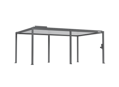 FlexPatio POWER+ Gen 2 Motorized Pergola 13'L x 20'W Gray w/ White Louvers