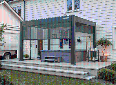 FlexPatio POWER+ PRO Gen 2 Motorized Pergola, 10' x 23', Gray