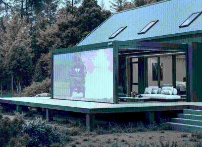 FlexPatio POWER+ Gen 2 Motorized Pergola 10'L x 13'W Gray w/ White Louvers
