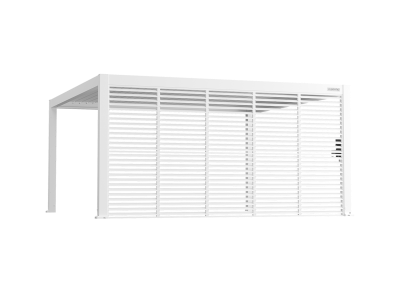 Flexpatio Privacy Shutter Wall Adjustable All-Aluminum 16' Side White