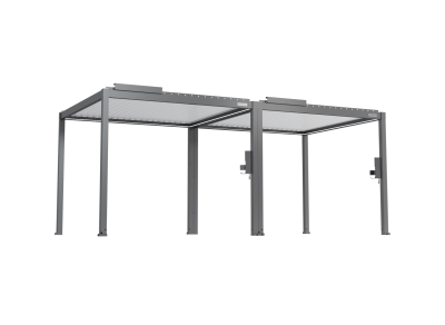 FlexPatio POWER+ Gen 2 Motorized Pergola 10'L x 20'W Gray w/ White Louvers
