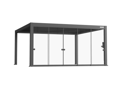 Flexpatio Glass Doors for Gen 2 Perogla - 16' Side Gray