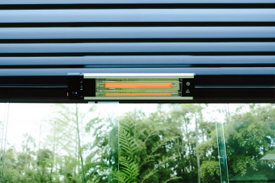 Flexpatio 1500W Electric Infrared Heater for POWER+ Pergola - Black, IP65/IP67