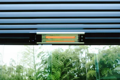 Flexpatio 1500W Electric Infrared Heater for POWER+ Pergola - Black, IP65/IP67