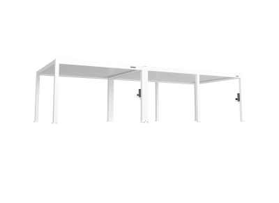 FlexPatio POWER+ PRO Gen 2 Pergola 13' x 33' White Motorized Louvers