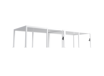 FlexPatio POWER+ PRO Gen 2 Pergola 13' x 40' White Motorized Louvers