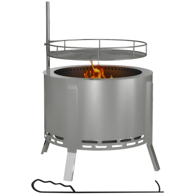 Fire Pit 19" Dia. x 16.5" H Silver