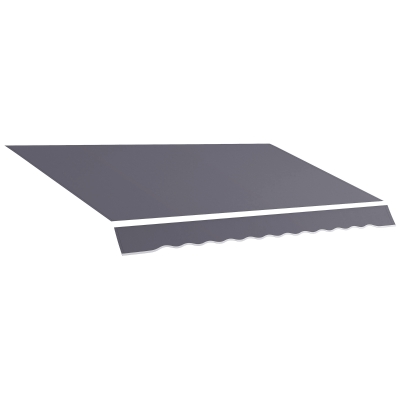 Outsunny 11' x 8' Outdoor Sunshade Canopy Awning Cover, Retractable Awning Fabric Replacement, UV Protection, Grey
