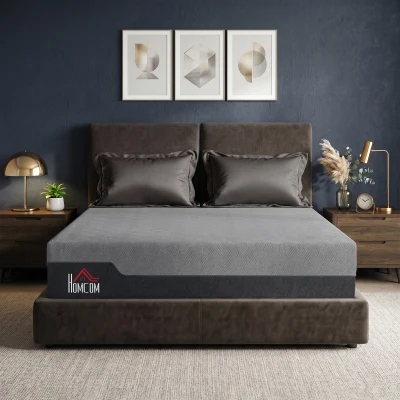HOMCOM Queen Memory Foam Mattress 12" Gel Cooling, Made in USA