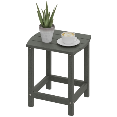 Outsunny Outdoor Side Table, Adirondack Patio End Table for Garden, Pool, Backyard, Lawn, Beach, Indoor and Outdoor, Grey