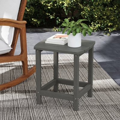 Outsunny Outdoor Side Table, Adirondack Patio End Table for Garden, Pool, Backyard, Lawn, Beach, Indoor and Outdoor, Grey