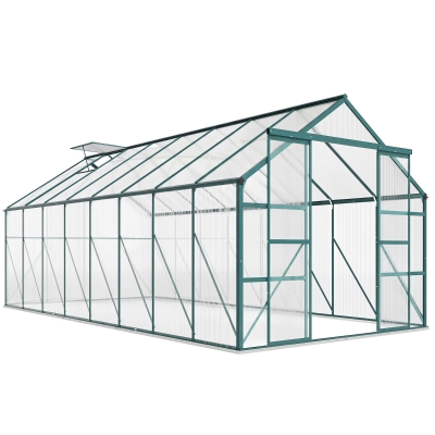 Outsunny 16' x 8' Walk-in Greenhouse Kit with Adjustable Vent, Clear