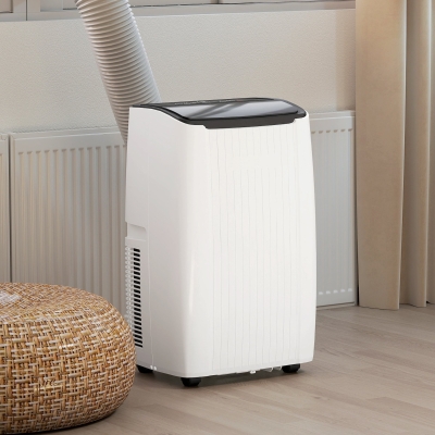 HOMCOM 14000 BTU 5-in-1 Portable Air Conditioner with Cool, Heat, Dehumidifier, Fan, Sleep, WiFi Voice Control, White