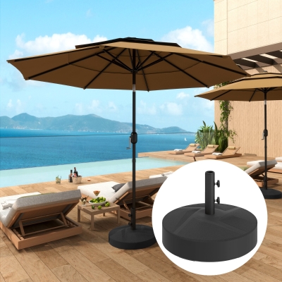 Outsunny Patio Umbrella Base Holder, Heavy Duty Outdoor Umbrella Stand Base, Sand/Water Filled, Φ22" x 15.7" H, Black