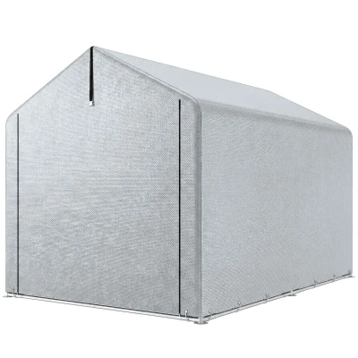 Outsunny 7' x 5' Portable Shed, Waterproof Bike Tent with Roll-up Zipper Door and Galvanized Metal Frame for Bike