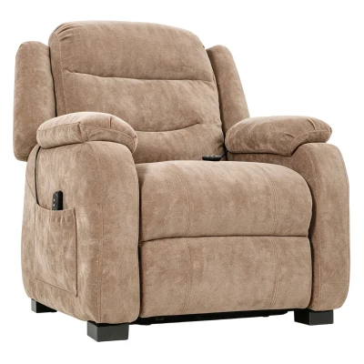 HOMCOM Massage Recliner Chair, Power Recliner with Quiet Brushless Motor, Remote, Pockets, 2 Memory Positions, Brown