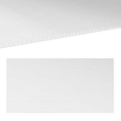 Outsunny Polycarbonate Greenhouse Panels UV Protected Twin-Wall Roof Panels Clear 47.2" x 23.6", 12 Pack