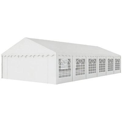 Outsunny 20' x 40' Party Tent, Outdoor Canopy Tent with Removable Sidewalls, 12 Windows for Parties, Wedding, Events, BBQ, White
