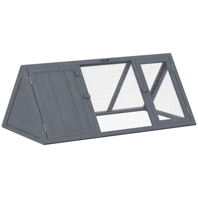 PawHut Wooden Rabbit Hutch with Run, Outdoor Bunny House