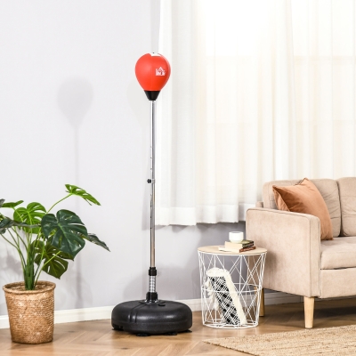 Soozier Reflex Bag with Stand, Freestanding Punching Bag Set with Speedball and Gloves, 52.4" -59.4" Adjustable Height