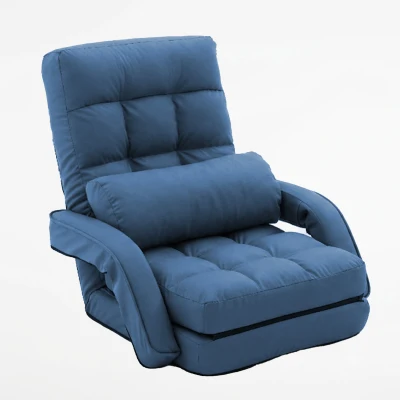 Cozy Floor Chair with 14 Adjustable Positions, 26.5"L x 22"W x 27"H, Blue