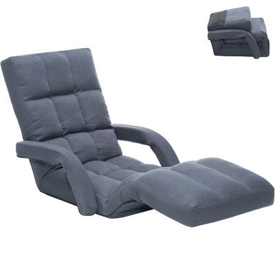 Swivel Gaming Chair with Adjustable Footrest, 20.5"L x 39.5"W x 26"H, Gray